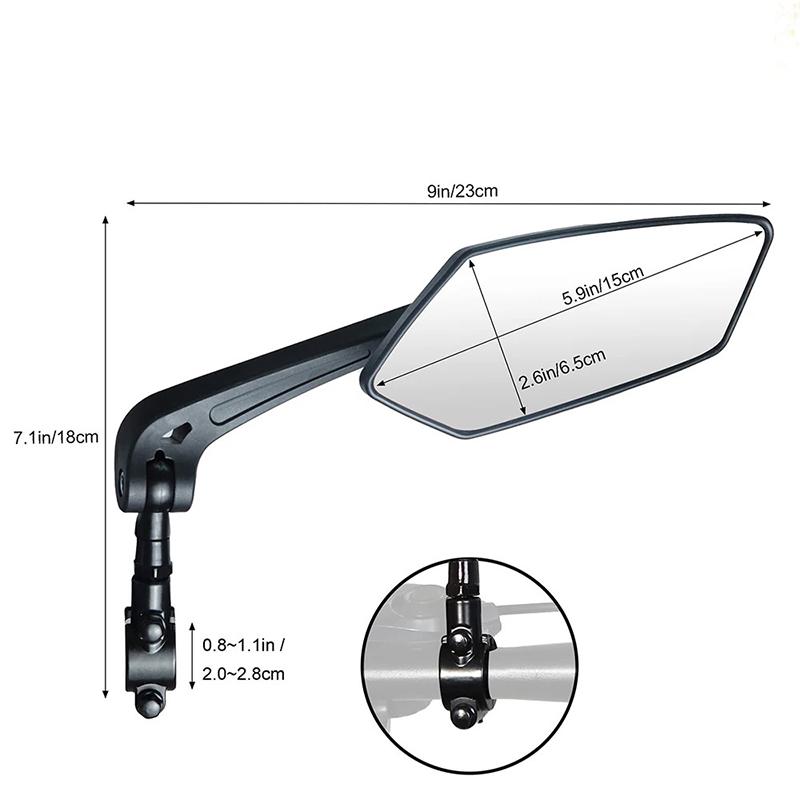 1Pair Bicycle Mirror E-bike Rear View Mirror Bicycle Right Left MTB Bike Parts