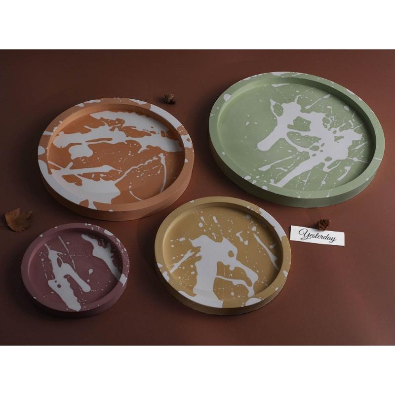 Büyük Tepsi Reçine Kalıpları Silikon Yuvarlak Tabak Kalıpları, Meyve Tepsisi için Tabak Reçine Epoksi Döküm Kalıpları, Ev Dekorasyonları Kalıpları