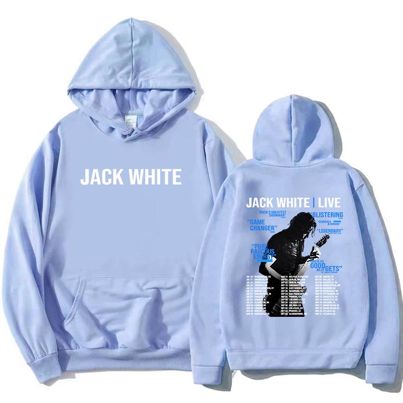 Jack White Tour 2026 Hoodies Langarm Mode Taschen Sweatshirts Locker Lässiges Design Grafikdruck Merch Sudaderas Damen Oberteile
