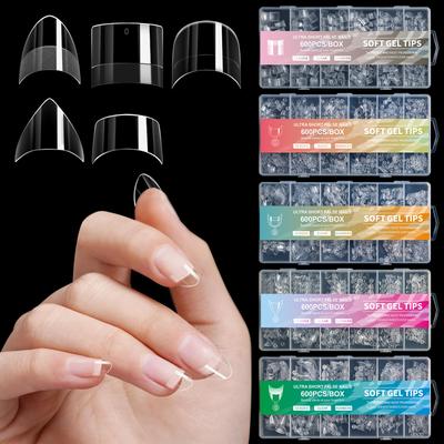 Nail Art Nagelkussentjes Ultra-Kort Niet-Graveren En Niet-Markerend Europees En Amerikaans Mat Valse Vinger 600 Stuks Nagelkussentjes