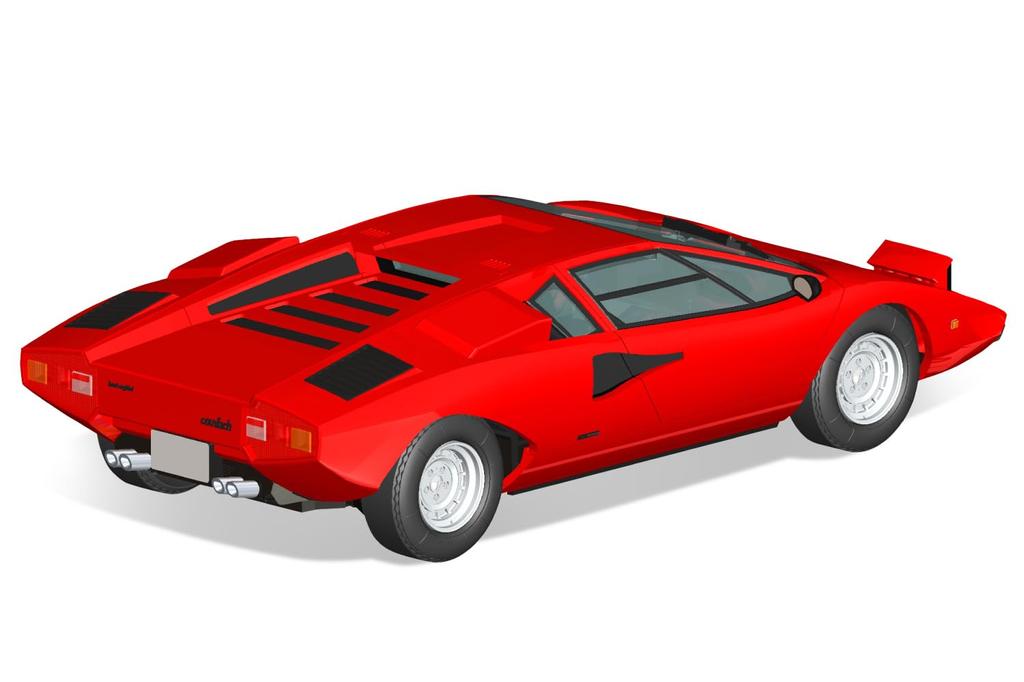 Aoshima Bunka Kyozai Die Snap-Kit-Serie Lamborghini Countach LP400 Roter Kunststoffmodellbausatz (AOSHIMA) 1/32 Vorgefärbt 20-A