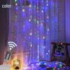 LED Copper Wire Curtain Fairy Lights with Remote Control for Christmas and Holiday Decoration