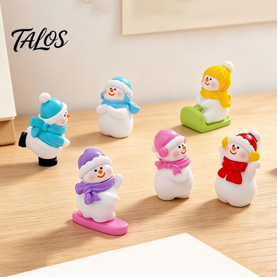 Christmas Desktop Ornaments Mini Snowman Figurine, Skiing Dolls, Small Car Holiday Gift Items Dashboard Figurines, Micro Landscape for Dollhouse