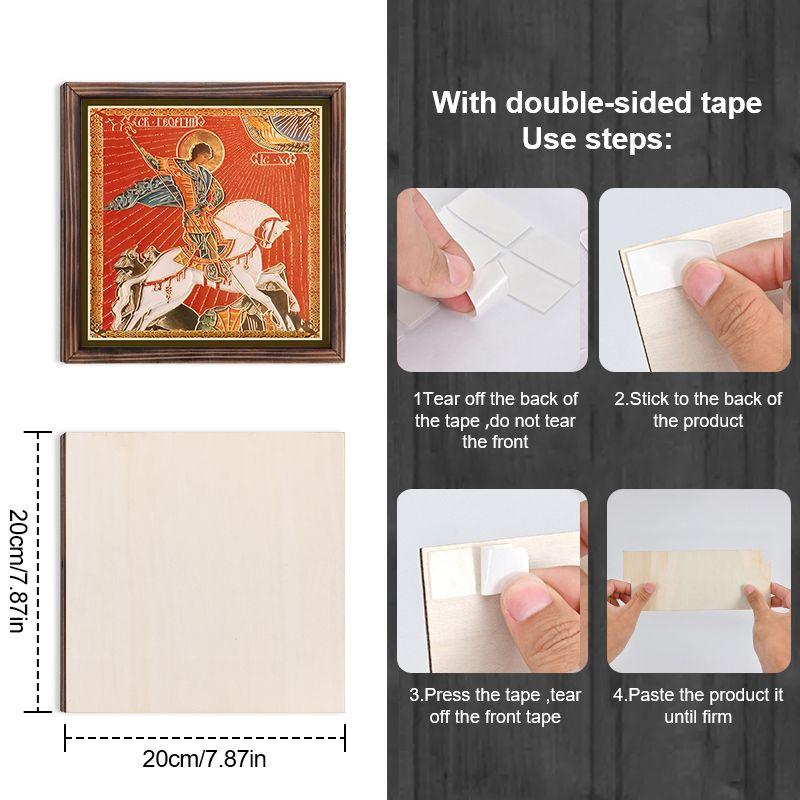 Pintura decorativa de iconos ortodoxos, Icono consagrado "San. Jorge el Victorioso a caballo",Pintura con marco,Arte Cristiano para Pared,20cm*20cm,regalo