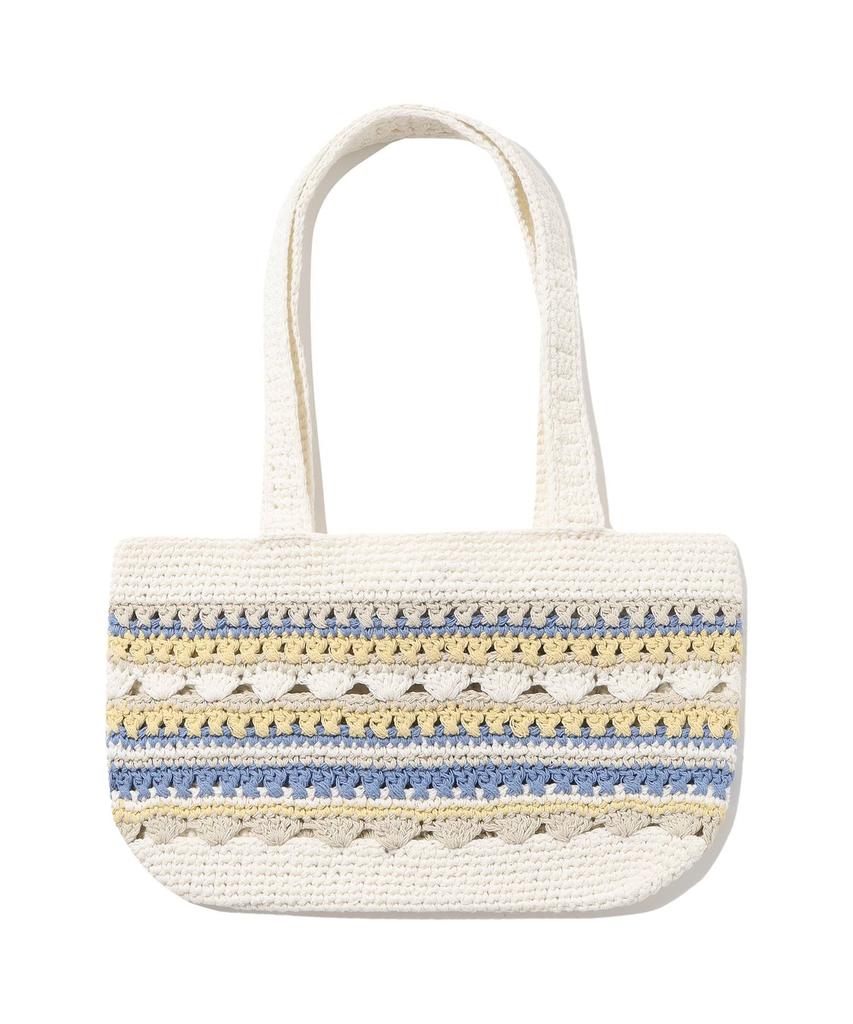 Covernat Woman Clover Heart Knit Tote Bag Ivory