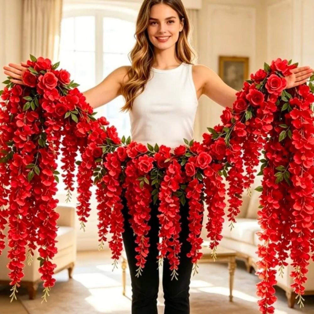 3D Künstliche Blumengirlande 250cm Blauregen Ranke Blume Hängend Rattan Blume Zuhause Hochzeit