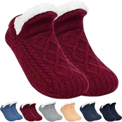 Antiskid V-Mouth Fluffy Slipper Socks Machine Weaving Sleep Socks New Warm Socks  Unisex