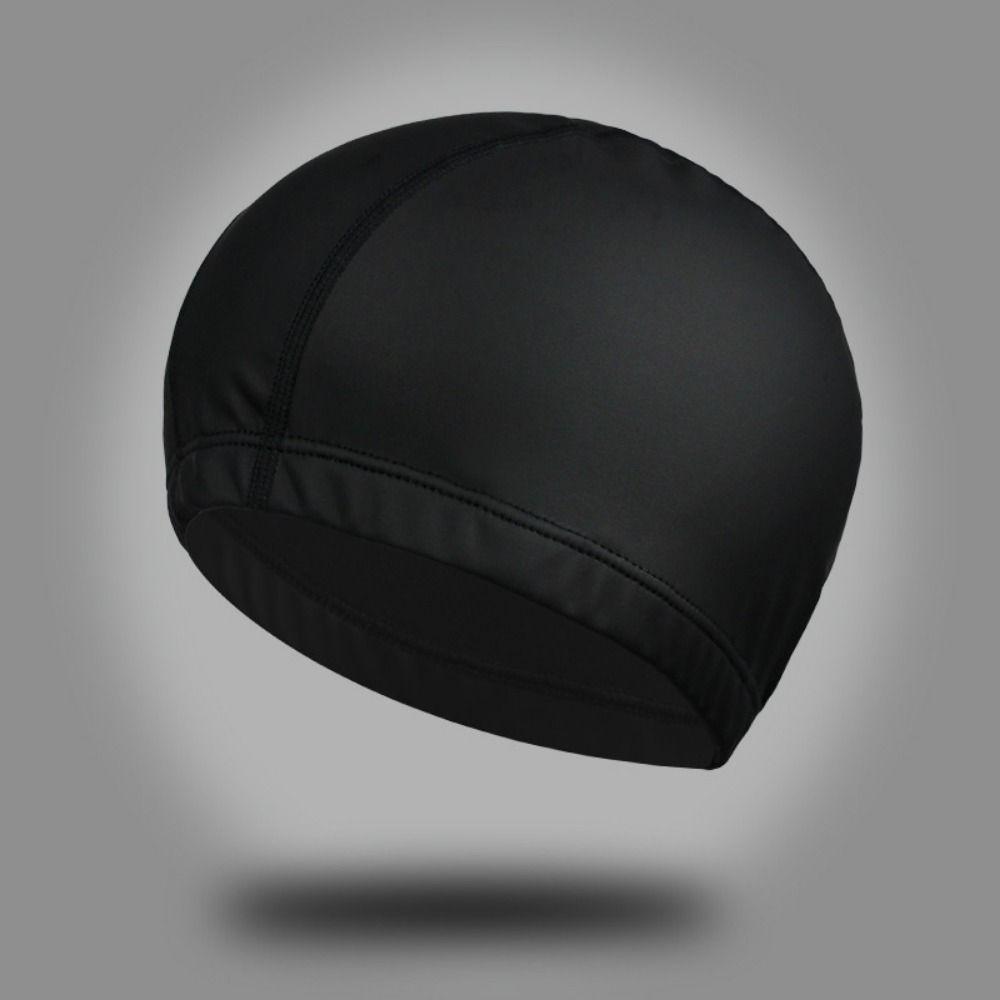 Sports Waterproof High Elastic Swimming Caps PU Fabric Protect Ears Swim Pool Hat