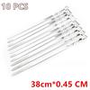 Steel Stainless 10pcs Barbecue Bbq Grilling Kabob Kebab Flat Skewers Needle