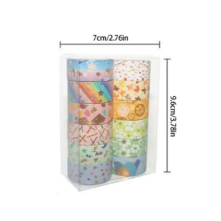 12Roll Decorative Paper Tape 15mmX3Meter Per Roll Aesthetic Masking Tape for Art Craft Scrapbooking Notebook Journal