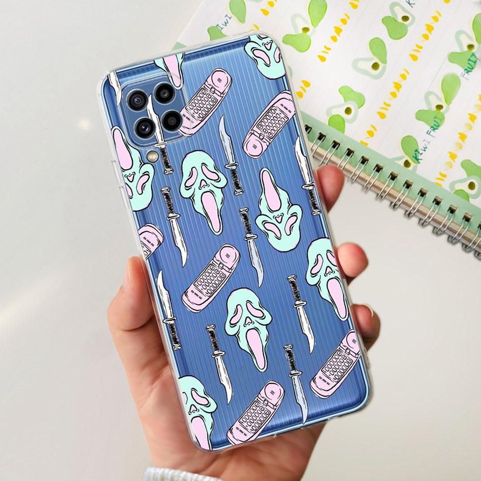 For Samsung M32 Case Galaxy M32 SM-M325F Cover Cute Fashion Flower Cartoon Soft Cases For Samsung M22 F22 M52 5G SM-M526B Bumper