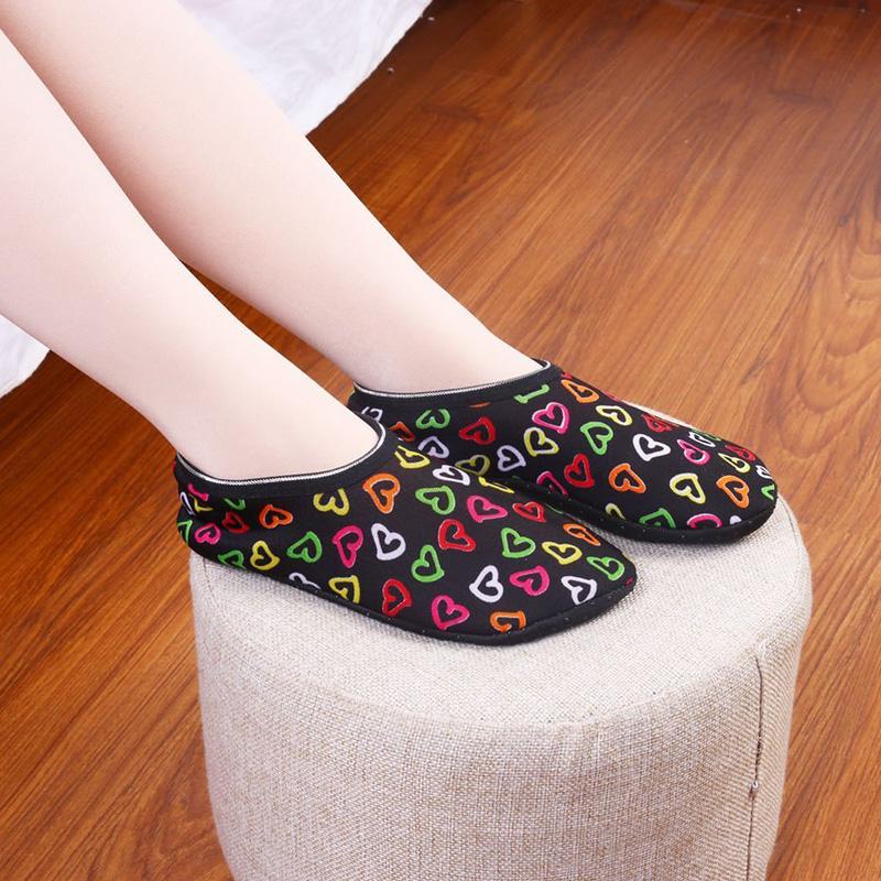 Damen Hausschuhe für den Boden Indoor Kurze Socken Elastisch Bedruckt Warm Verdicken Fleecegefüttert Bodensocken Rutschfeste Socke