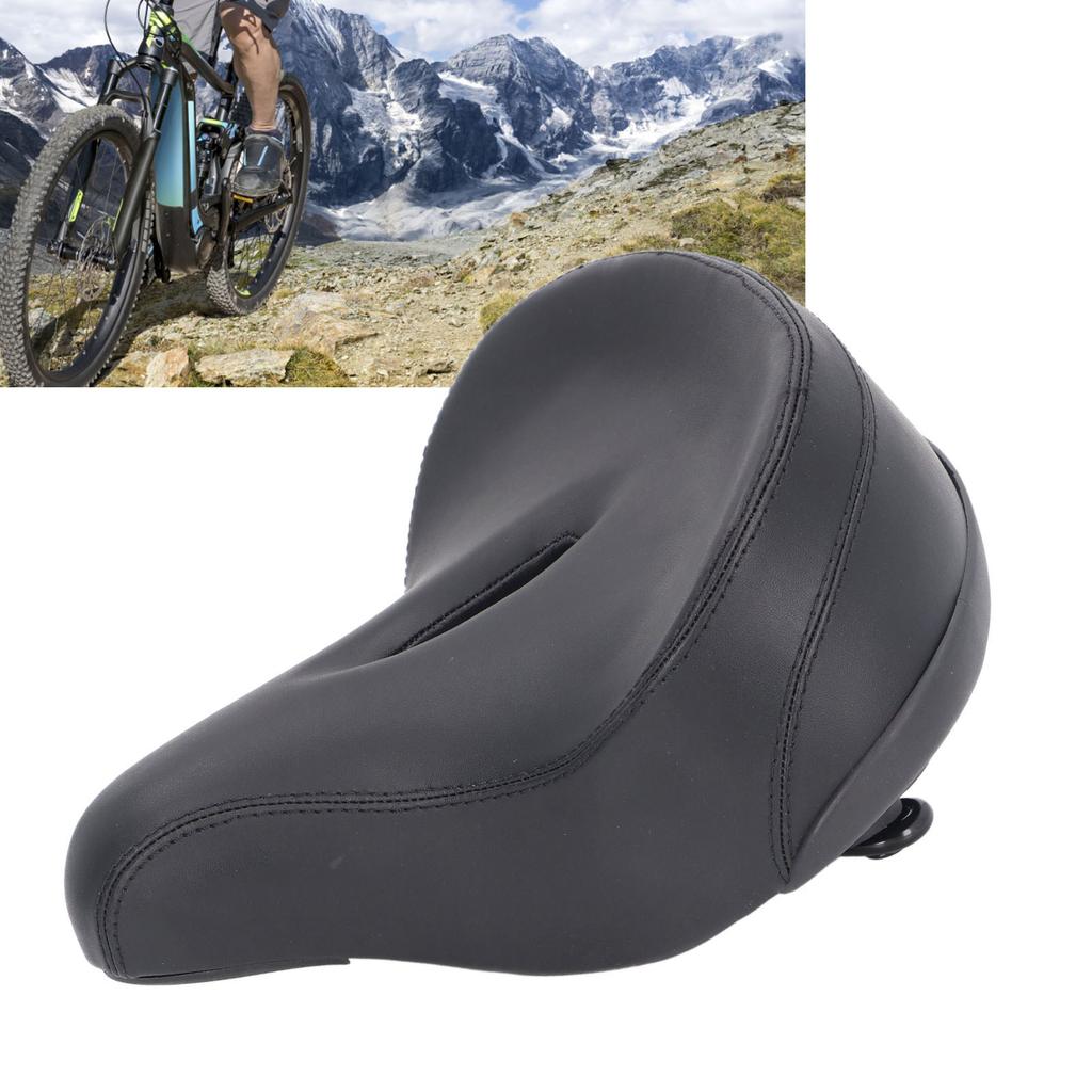 Comfortable Bike Seat for Women Men PVC Leather Shock Absorbing Foam Padded Bike Saddle Cushion Replacement for Mountain Road Bike