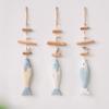 1pc Creative Mediterranean Fish Pendant Wood Carving Figurine Ocean Theme Accessories Shell Wall Hanging Home Decoration