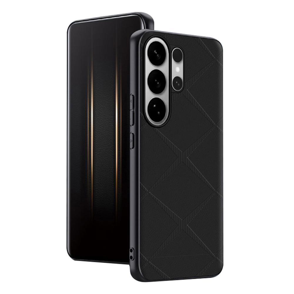 For Samsung Galaxy S24 Ultra Case X-Patterned TPU PU Leather PC Anti-Drop Phone Cover