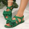 Women Anti-slip Trendy Sandals New Summer Lightweight Platform Sandals Beach Casual Outdoor Bow Tie Flat Shoes Women