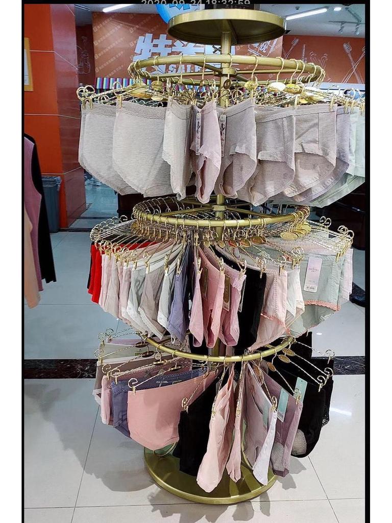Scaffale in Ferro Rotante da Pavimento per Biancheria Intima e Slip