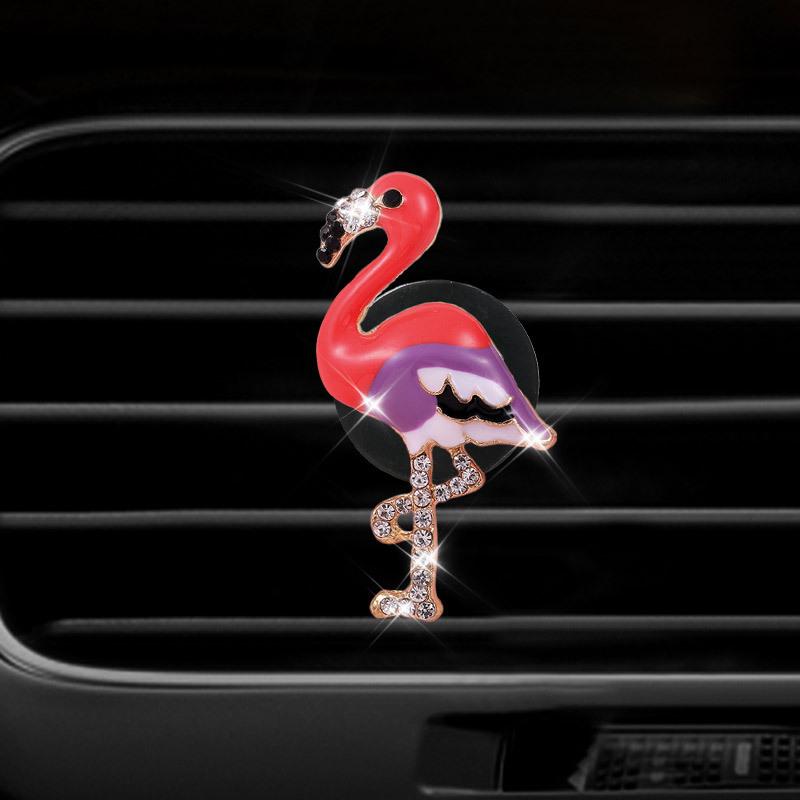 Diamond Flamingo Clips Perfume Car Air Outlet Aromatherapy Clip Perfume Clip Air Freshener Clip Auto Interior Accessories