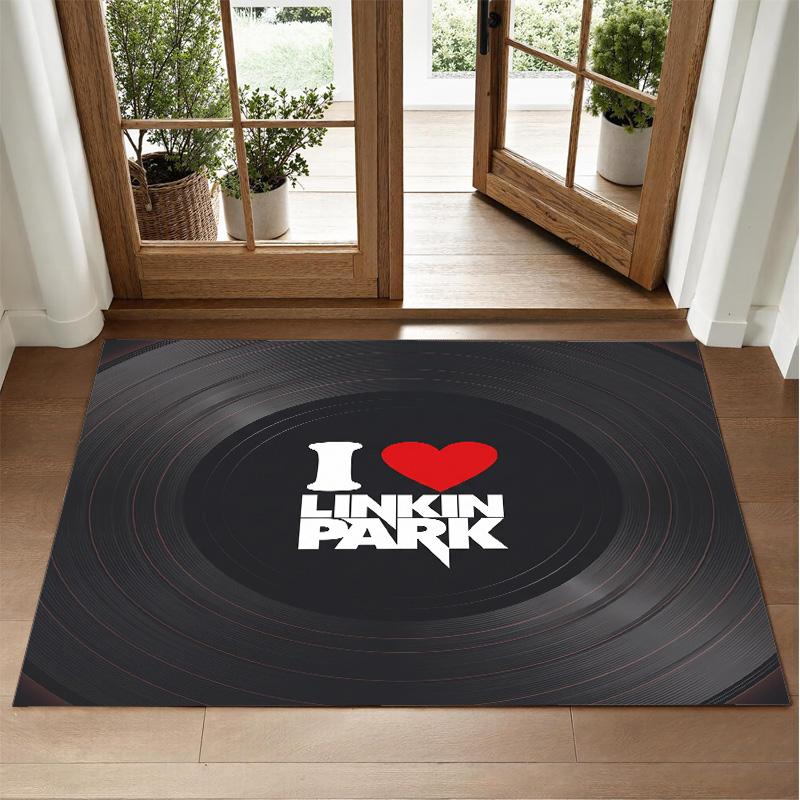 Linkin Park Design Crystal Velvet Rug Soft Decorative Mat for Bedroom Entrance