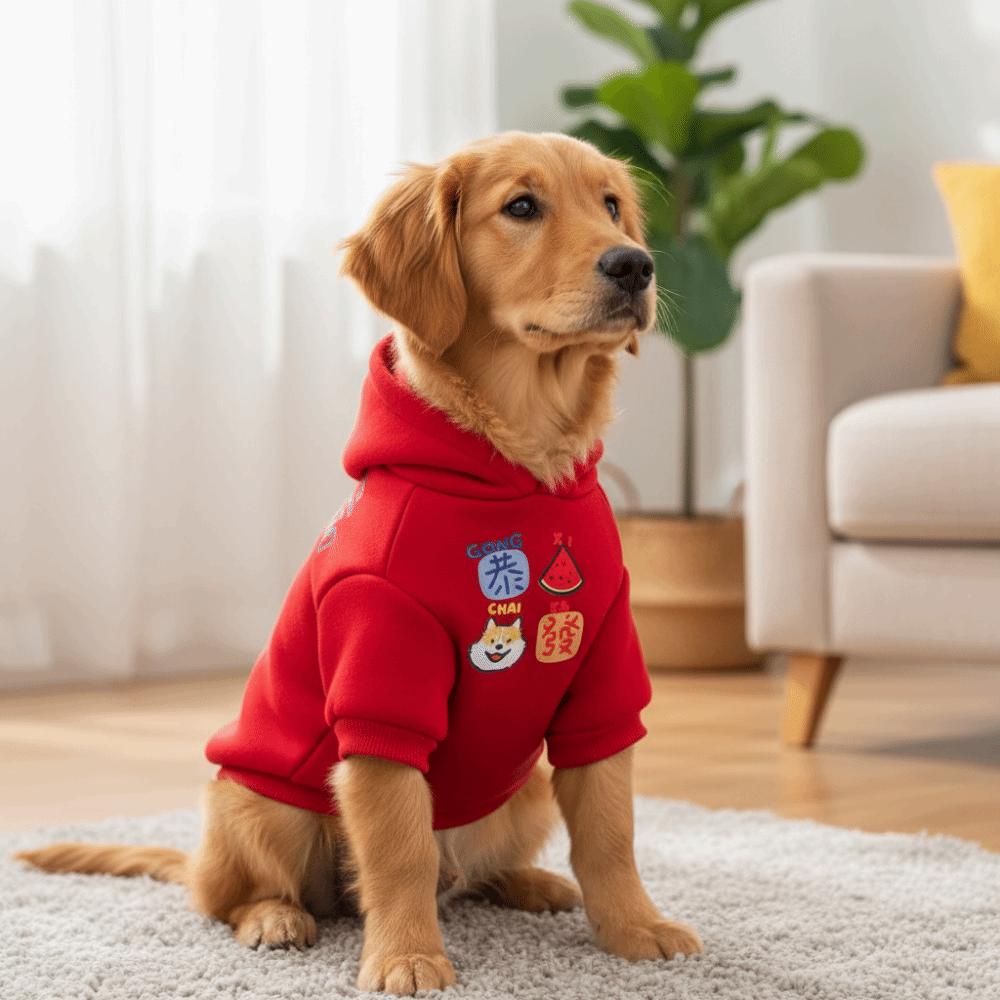 Warm Dog Sweatshirt Soft Puppy Pullover Puppy Costume Pet Dog Hoodies New Year Celebration
