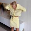 New European and American Spring and Summer Vacation Casual Style Suit, Lace-up Top, Shorts, Skirt, Two-piece Set for Women