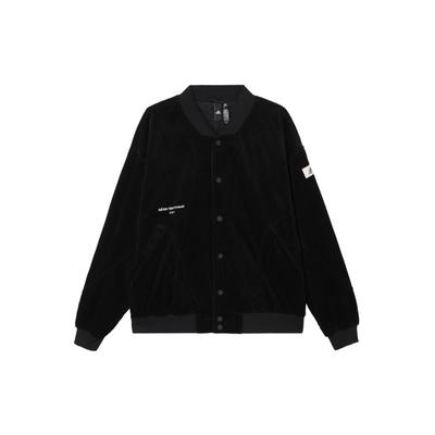 Sportbekleidung Loungejacke mit einfarbigem Logo-Patch Herren Oberbekleidung Schwarz IQ1387