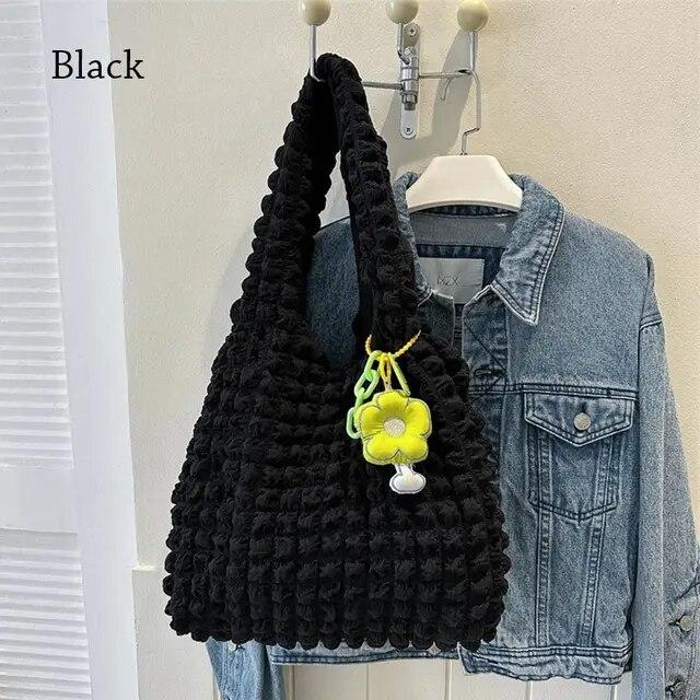 Neue Frauen Mädchen Große Kapazität Schulter Taschen Weibliche Tragetaschen Unterarm Taschen Casual Shopping Handtaschen (Anhänger nicht im Lieferumfang enthalten)