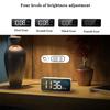 Voice Control Digital Alarm Clock TEMP 2 Alarms Snooze Night Mode Table Clock Power Switch 12/24H Rechargeable Music LED Clock.