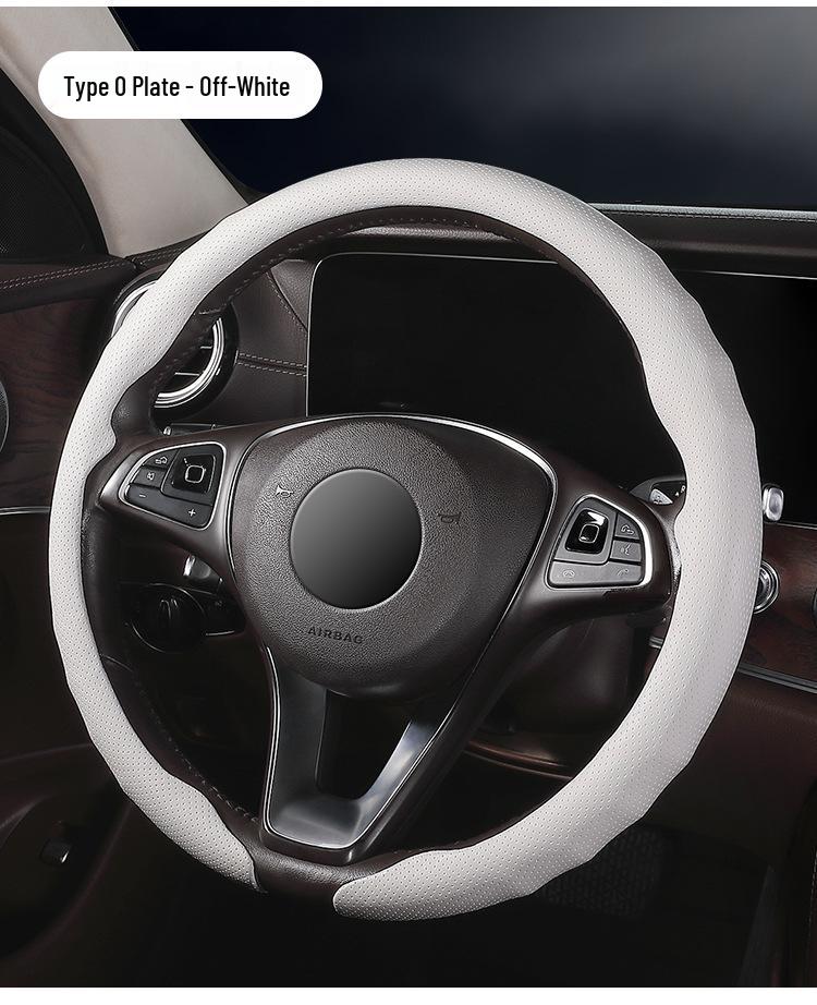 Premium Nappa Leather Steering Wheel Cover - Anti-Slip, Breathable, Ultra-Thin, All-Season