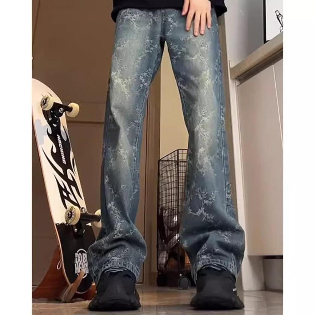 2023 West Coast High Street American Men's Trendy Hip-Hop Jeans