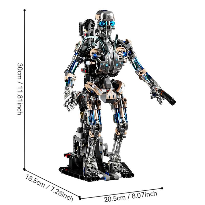 Non-Toxic Stem Creative Robot Building Blocks Bricks With Lighting Mechanical Linkage Model Kids Assembly Toy For Children Birthday Gifts