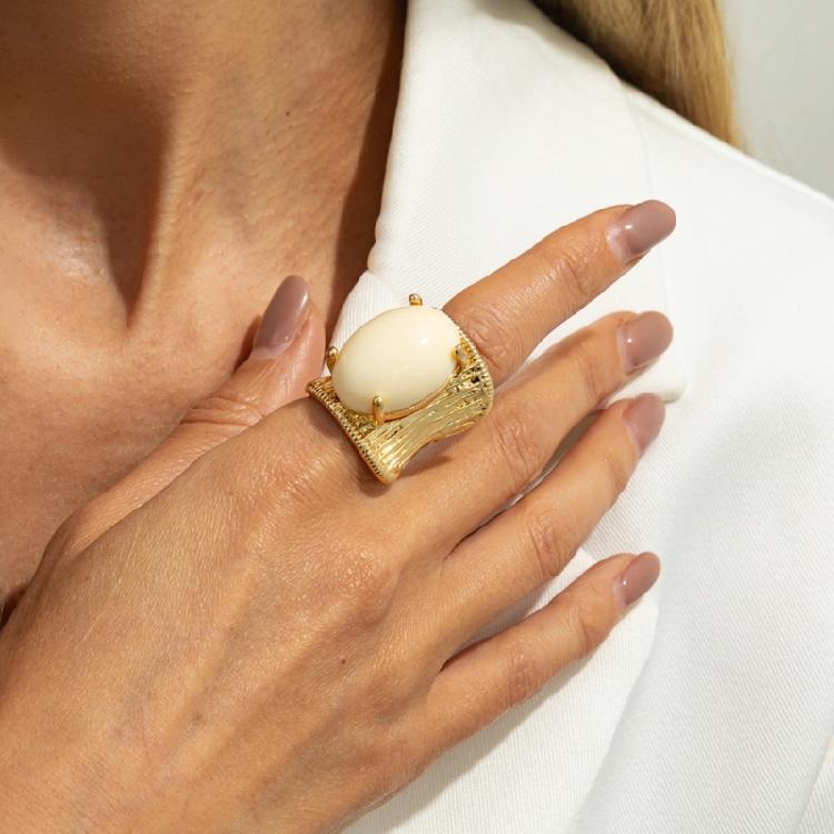 Contemporary Fashion Adjustable Ring Featuring Gradient Effect For Exaggerated Look And Comfort Fit In Modern Style