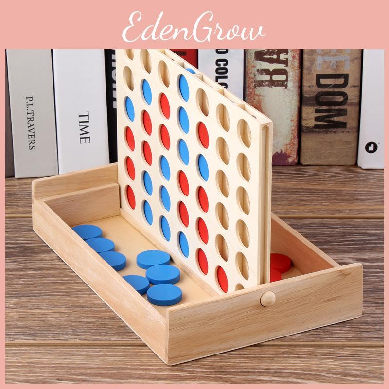 Wooden 4 Chess Connected Line Game Board Children Puzzle Toy For Kids Learning And Entertainment