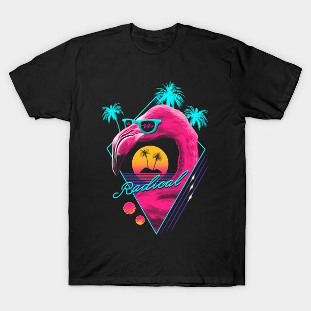 Men Black Print T-shirt Rad Flamingo No-Cut Transfer Paper Print Cotton Tshirt M чёрный