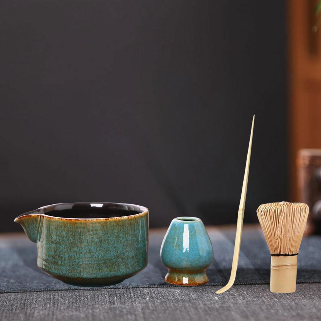 4 Items Matcha Utensils Collection with Spoon And Stand for Tea Lovers