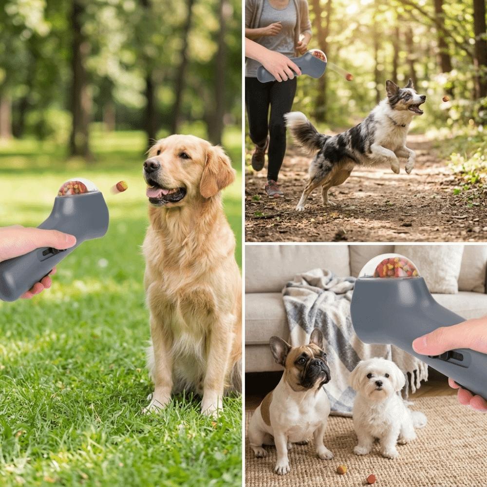 Spring Powered Trigger Pet Food Feeder Light Weight Build Pet Training Feeder  Daily Reward Feeding