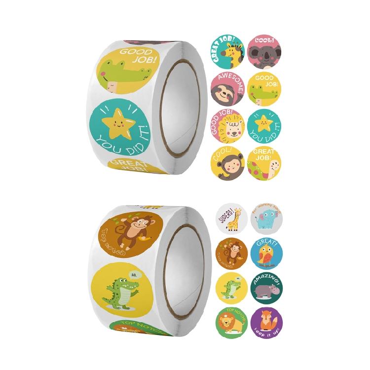 Incentive Animal School Labels Reward Stickers for Students Class 500 Pieces
