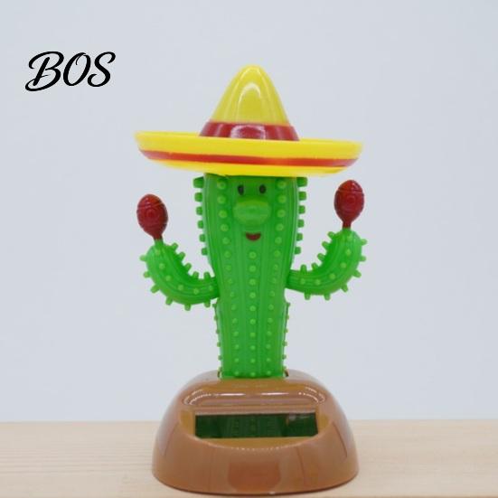 Solarbetriebene Autofigur Kaktus Schwingfigur, Tanzpflanze für Armaturenbrett Schreibtisch Helle Farbe Dekoration Regal, Lustiges Hüpfspielzeug Zuhause Büro Wohnzimmer