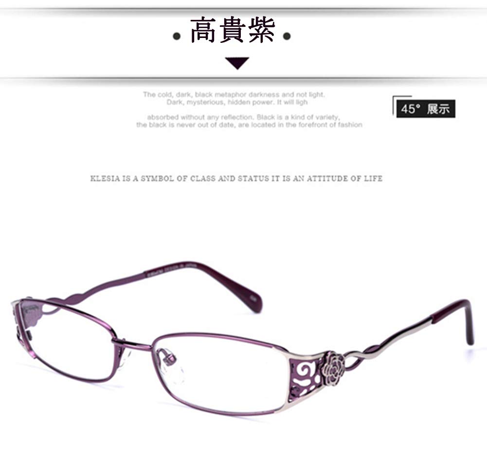 KLESIA Reading Senior Blue Light Ultra Aspherical Lenses Noble Women's Glasses, Glasses, Cut, Stylish, Light, (2.5, Purple)