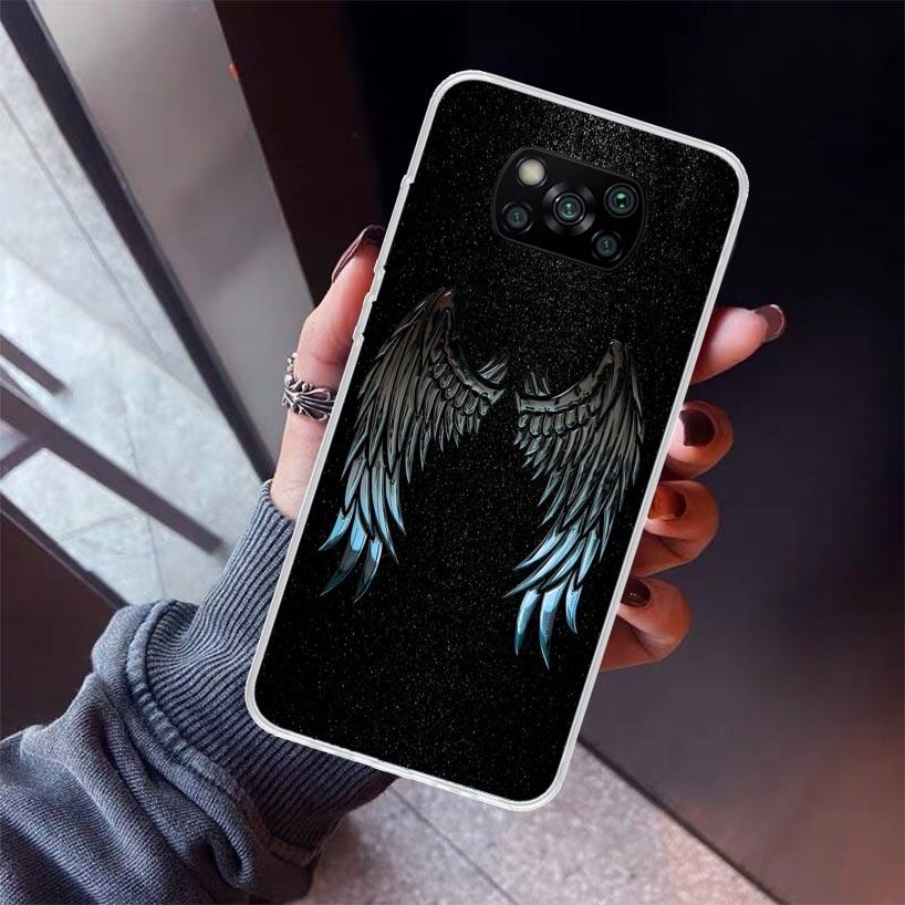 Angel Wings Feather Phone Case For Xiaomi Poco X5 X6 X7 Pro F7 Ultra M7 Redmi 15C 15 13C 13 12C 12 10 10C 10A 9 9C 9T 9A Cover P