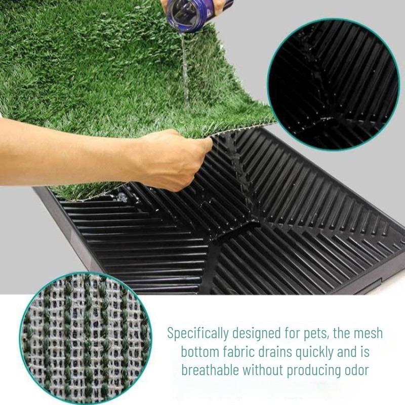 Dog Grass Toilet with Pee Pad Washable Dog Grass Pad Reusable Odor-Control for Pet Training Easy-Clean Pee Pads Non-Slip Mats