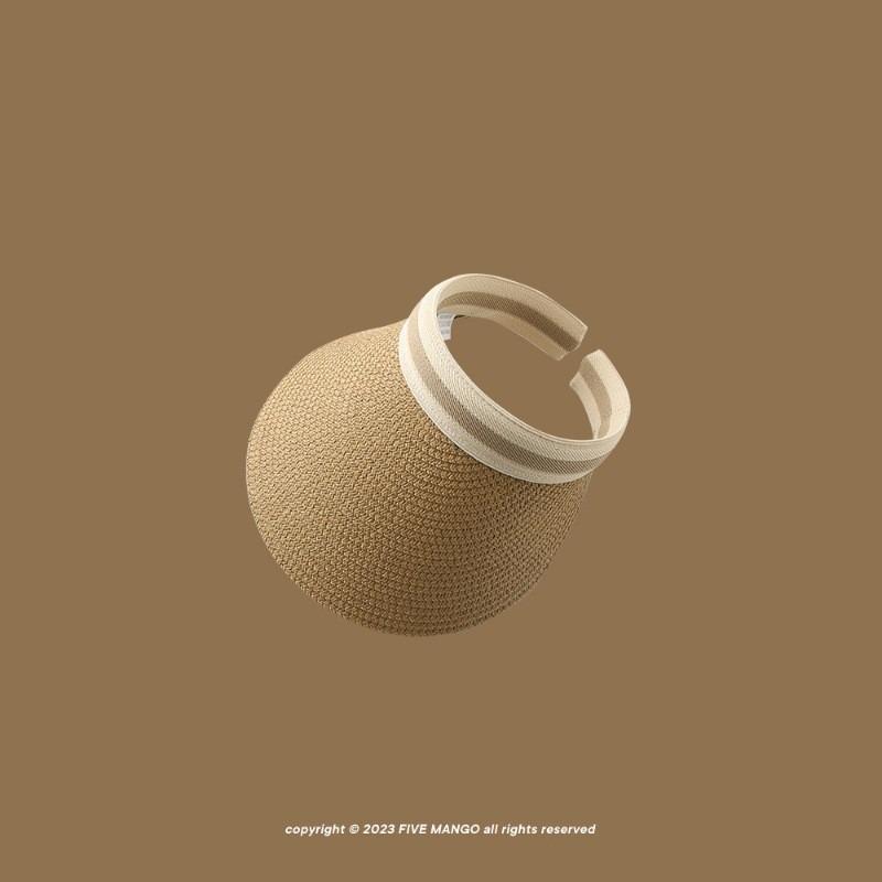 Straw Hat Women's Summer Beach Hat Sun Protection UV Protection Sun Hat Large Brim Straw Visor