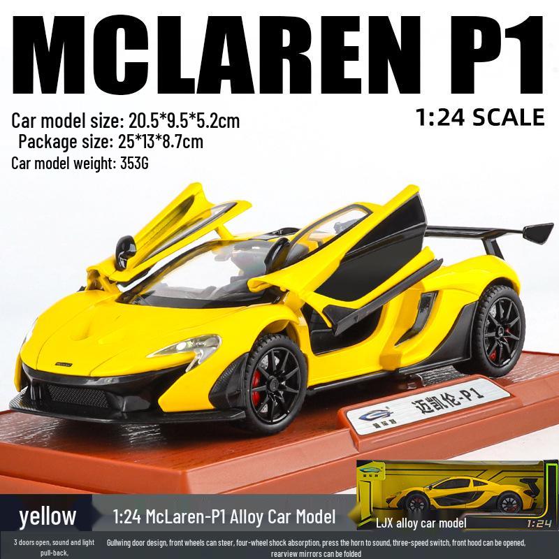 

Jinchen Модель гоночного автомобиля из сплава McLaren P1 - Игрушка с инерционным механизмом для коллекции и демонстрации. жёлтый