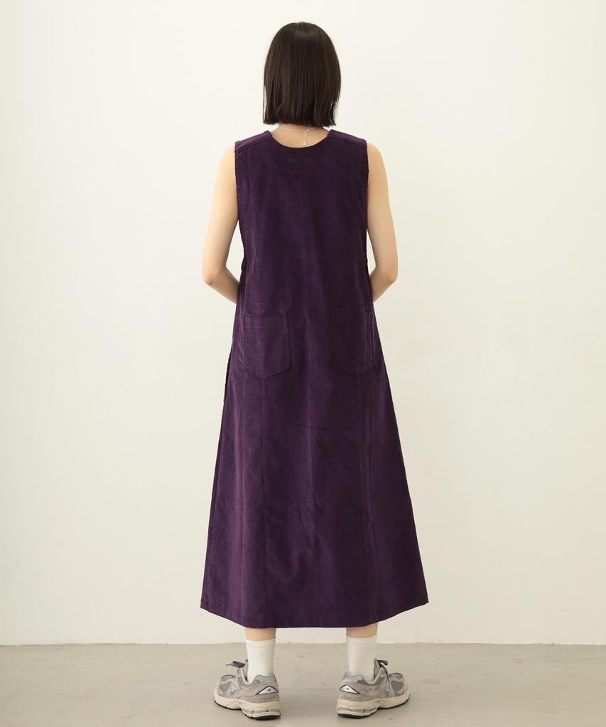 Milkfed Women's Corduroy Jumper Skirt Casual Dress in Purple