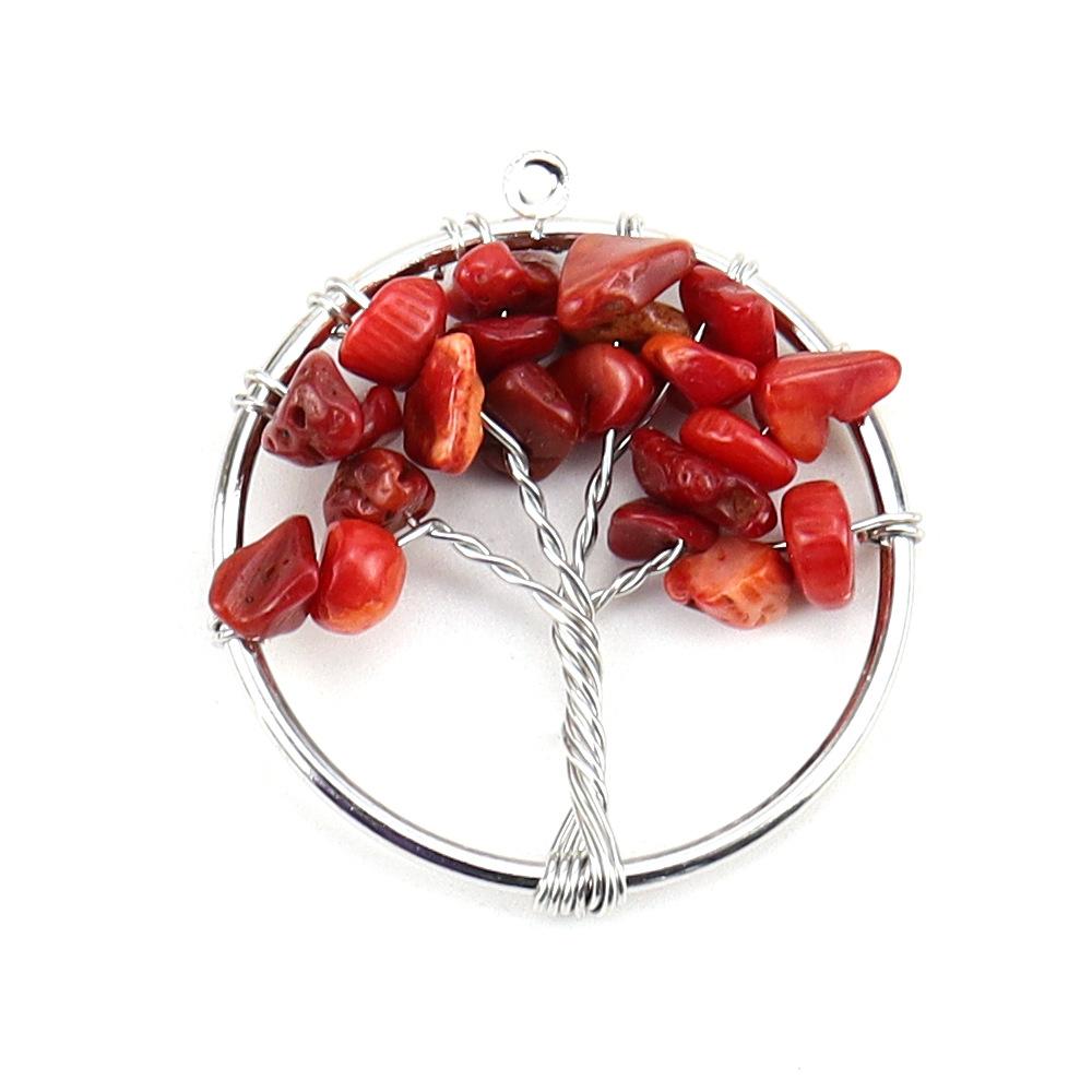 3Cm Tree Of Life Pendant Natural Crystal Gravel Fortune Tree Necklace Accessories N114