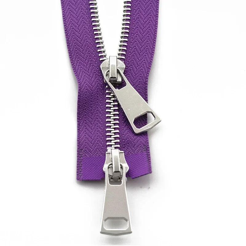 1-5 Stück 5# Metallreißverschlüsse 70/90/120cm Zweischieber Offener Reißverschluss für Daunenjacke Auto-Lock Reißverschluss Nähzubehör für Bekleidung