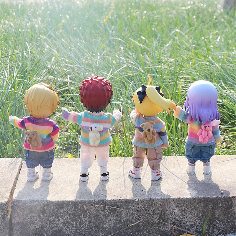 OB11 Doll Clothes Cute Bear Rabbit Collar Short Sleeve Shorts Coat for Obitsu11, Molly, GSC, YMY, 1/12bjd Clothes Accessories