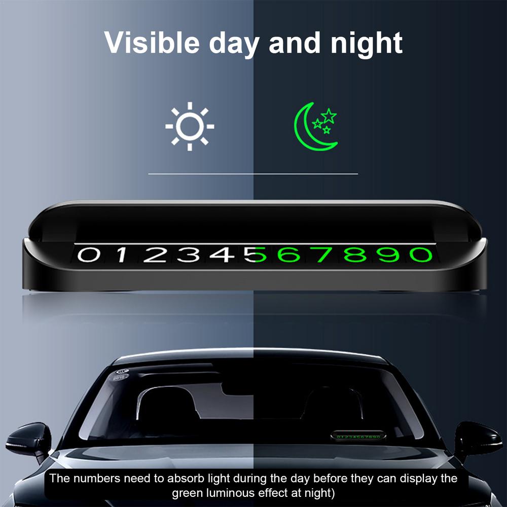 Car Temporary Parking Number Plate Aluminum Alloy Dashboard Hidden Phone Number Sign