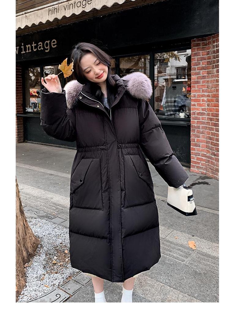2024 Plus Size Maternity Over-the-Knee Slimming Down Jacket for Women