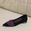 Luxurious Fashion Crystal High Heels, Sexy Pointed Design Low Heel Single Shoes, Elegant and Casual Comfortable Women's Shoes